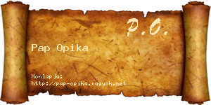 Pap Opika névjegykártya